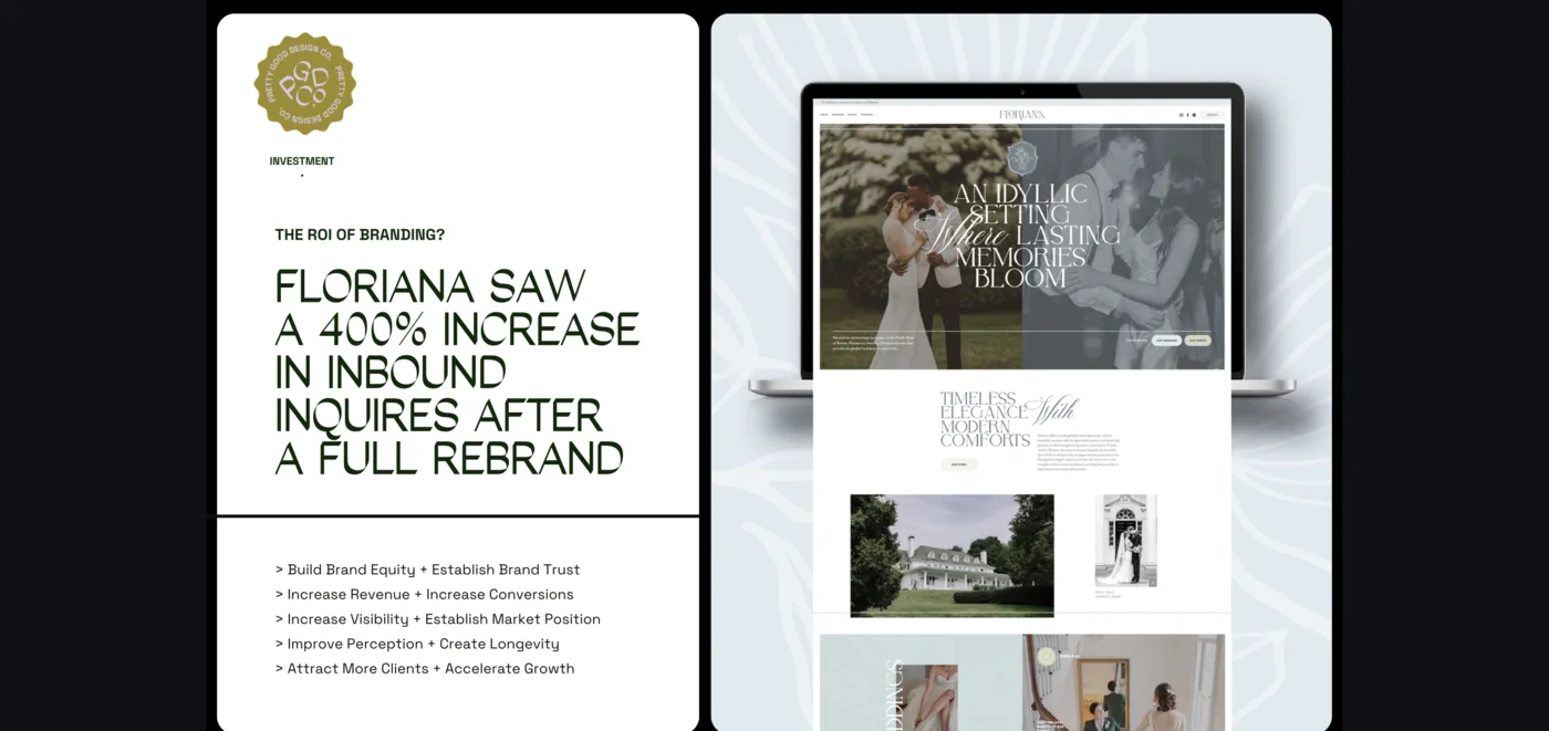 Floriana case study - a full rebrand that drove a 400% increase in inbound inquiries
